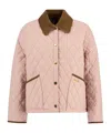 Barbour Short Diamond-quilted Jacket In Pink