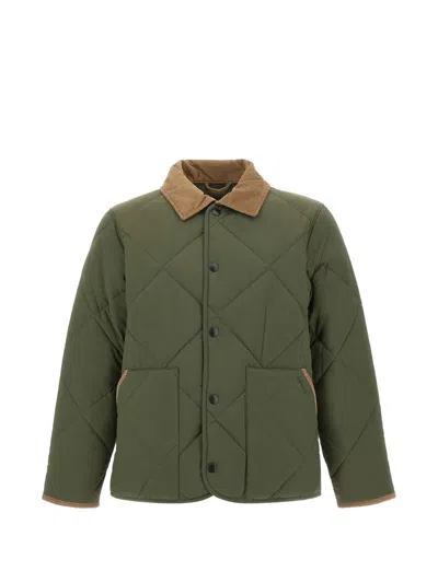 Barbour Short Liddesdale Diamond-quilted Jacket In Gray