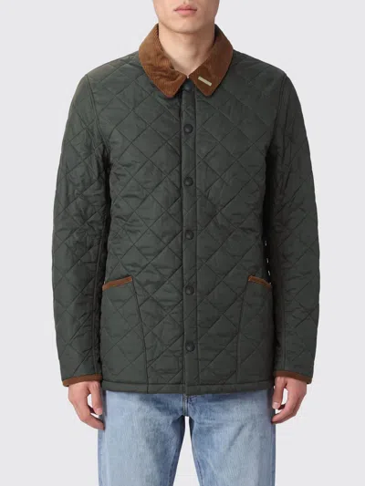 Barbour Short Quilted Waterproof Cotton Jacket With A Velvet Collar In Blue