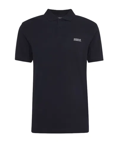 Barbour Short Sleeve Polo Shirt In Black