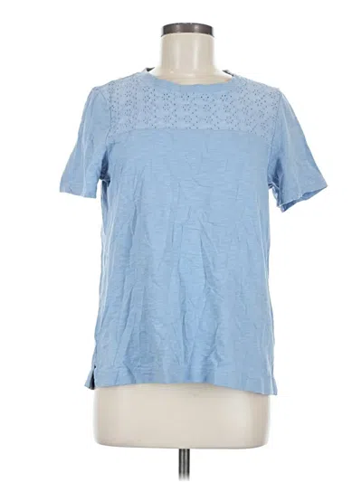 Pre-owned Barbour Short Sleeve Top Blue Crew Neck Tops