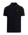 Barbour Checkered Polo With Collar And Short Sleeves In Black