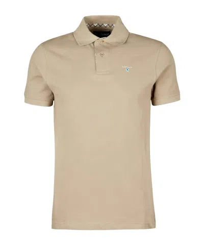 Barbour Short-sleeved Polo Shirt In Nude