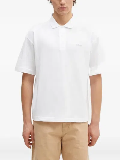 Barbour Short-sleeved Polo Shirt In White