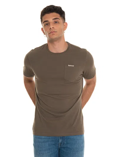 Barbour Short-sleeved Round-necked T-shirt In Green