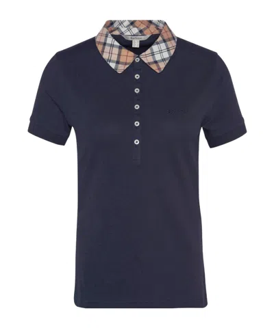 Barbour Short-sleeved Button-front Polo Shirt In Black