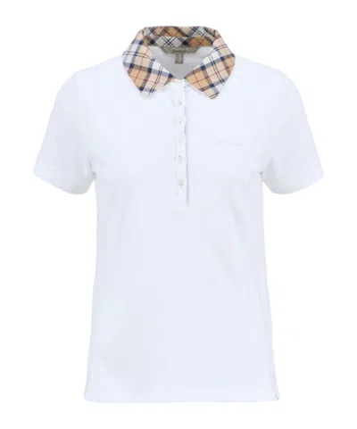 Barbour Short-sleeved Button-front Polo Shirt In White