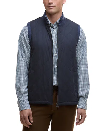 Barbour Shoveler Knitted Wool Gilet In Blue