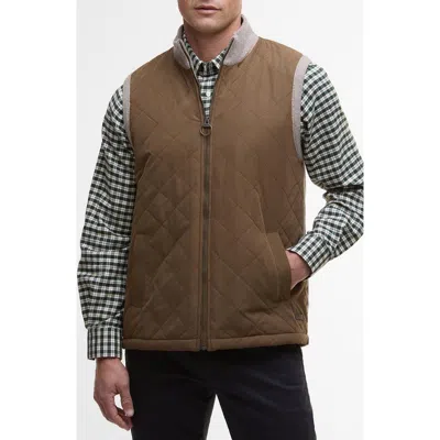 Barbour Shoveler Mixed Media Vest In Brown