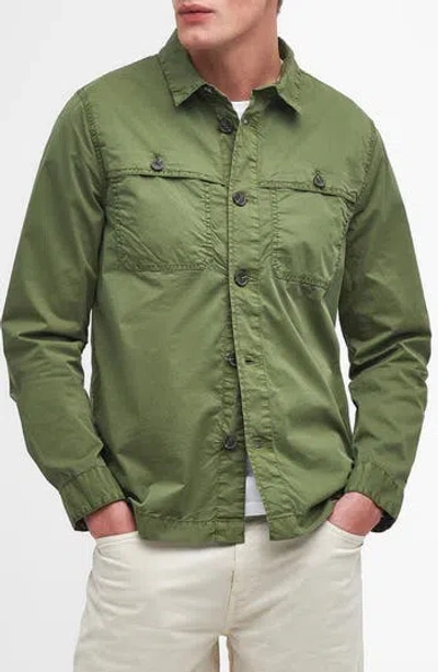 Barbour Sidlaw Stretch Cotton Overshirt In Green