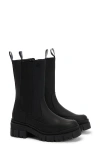Barbour Sidneigh Black Rubberized Leather Chelsea Boots In Black