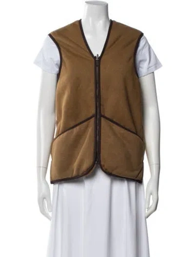 Pre-owned Barbour Silk Vest In Brown