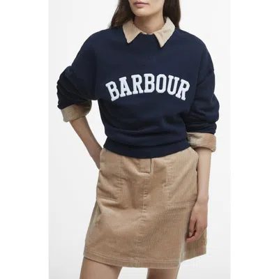 Barbour Silverdale Logo Sweatshirt In Navy