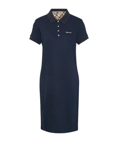 Barbour Simple Casual Polo Dress In Blue