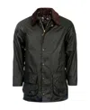 Barbour Badale Waxed-cotton Corduroy-collar Jacket In Black
