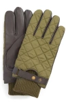 Barbour Singsby Gloves In Olive/brown