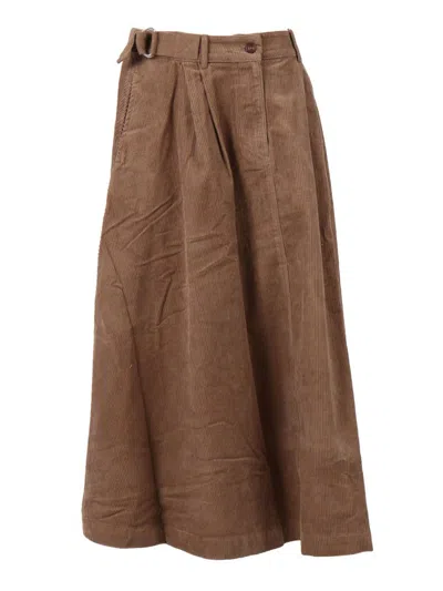 Barbour Yasmin Belted Midi Skirt In Brown