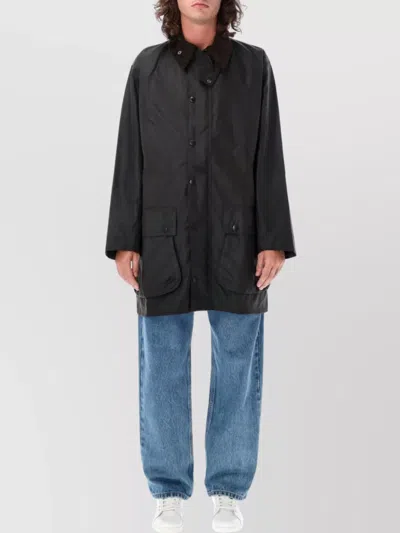 BARBOUR SLEEVE EYELETS FRONT FLAP COLLAR JACKET