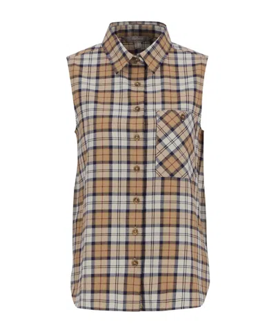 Barbour Sleeveless Shirt In Brown