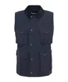 Barbour Utility-inspired Blue Gilet With Embroidered Logo In Black