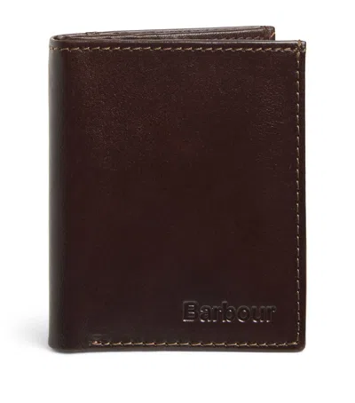 Barbour Small Leather Colwell Bi-fold Wallet In Brown
