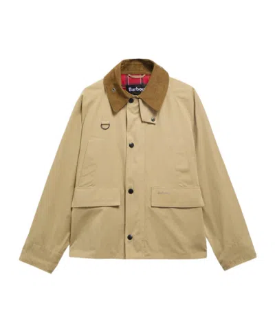 Barbour Solar Spey Flap-pocket Corduroy Jacket In Neutral