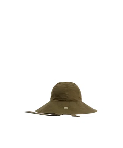 Barbour Solid Color Floppy Hat In Green