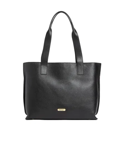 Barbour Solid Color Handbag In Black