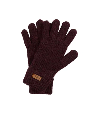 Barbour Solid Gloves In Burgundy