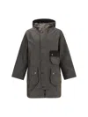 Barbour Solway Trench Waxed Coat In Green