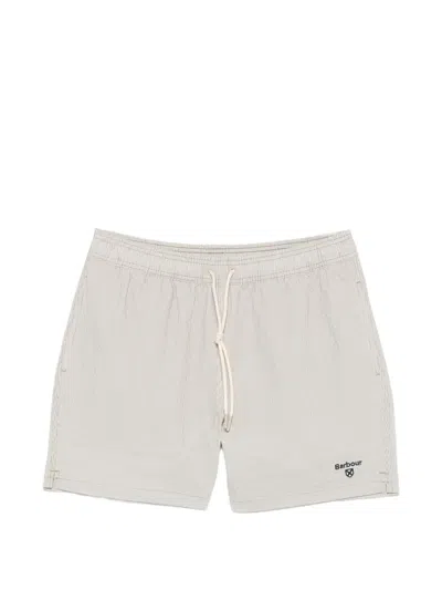 Barbour Somerset Striped Drawstring Swim Shorts In White