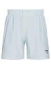 Barbour Men's Somerset Pinstriped Swim Shorts In 浅天蓝色