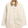 Barbour "sonnie" Casual Jacket Contrast Collar In Salt