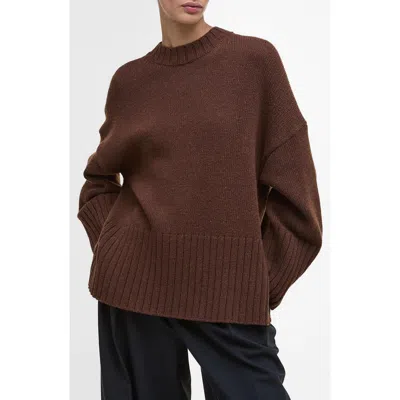 Barbour Sophia Cotton & Wool Blend Tunic Sweater In Brown