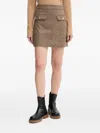 Barbour Sophia Flap-pocket Houndstooth Mini Skirt In Brown