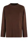 Barbour Ribbed-knit Crew-neck Sweater In Brown