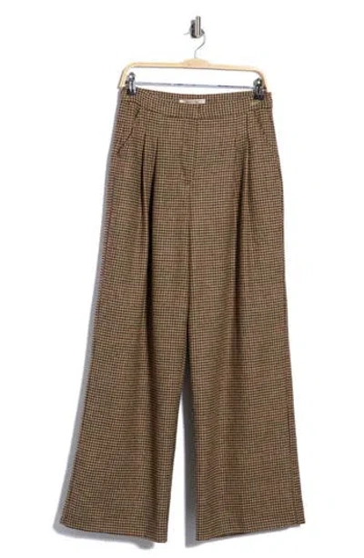 Barbour Sophia Wide Leg Wool Trousers In Brown
