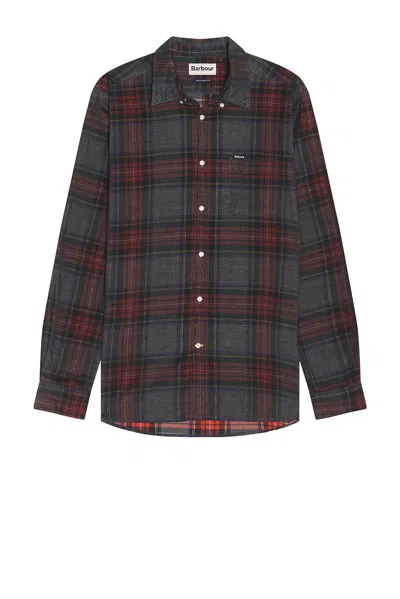 Barbour Southfield Soft Cord Tartan Shirt Grey Marl