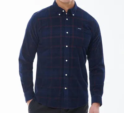 Barbour Oxtown Long Sleeve Mens Tailored Shirt In Navy