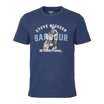 Barbour Speedway T-shirt Washed Cobalt In Ny55 Washed Cobalt