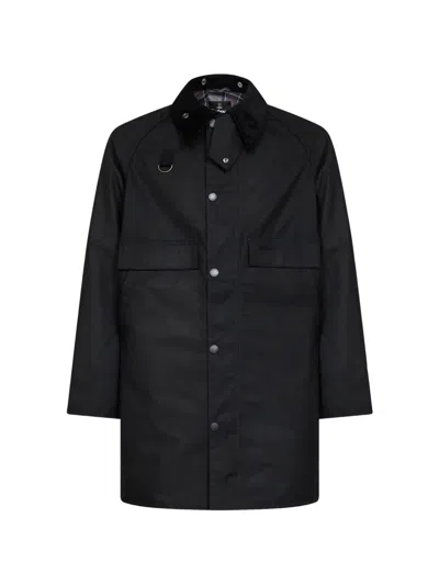 Barbour Spey Corduroy-collar Jacket In Black