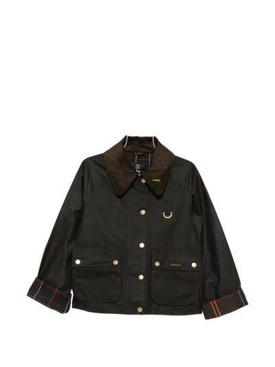 Barbour X Wp Belted Waxed Jacket In Green