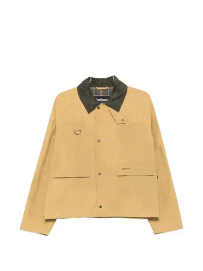 Barbour Spey Logo-print Corduroy-collar Jacket In Yellow