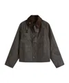 Barbour Spey Slim Waxed Jacket In Black