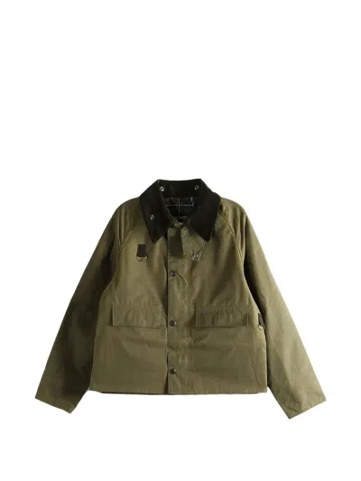 Barbour Spey Slim Waxed Jacket In Green