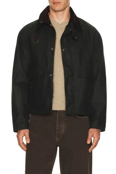 Barbour Spey Wax Jacket In Black