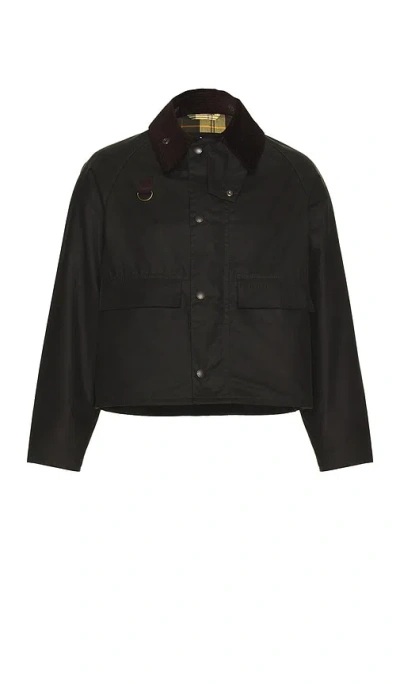 Barbour Spey Wax Jacket In Green