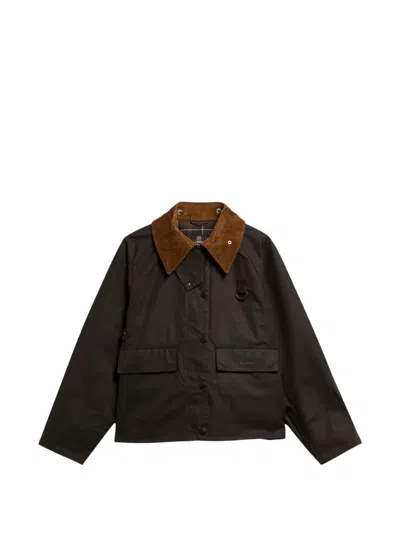 Barbour Spey Waxed Jacket In Black