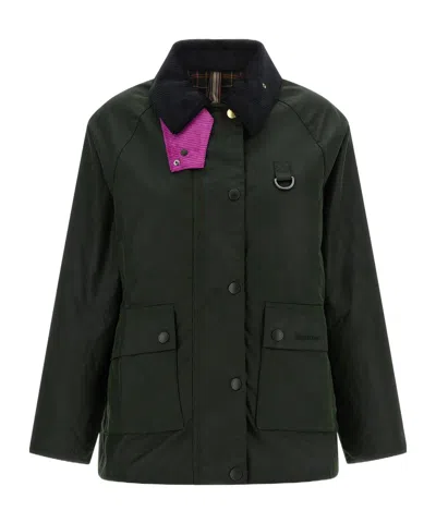 Barbour Spey Waxed Jacket In Green