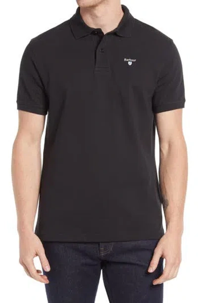 Barbour Sports Classic Fit Piqué Polo In Black